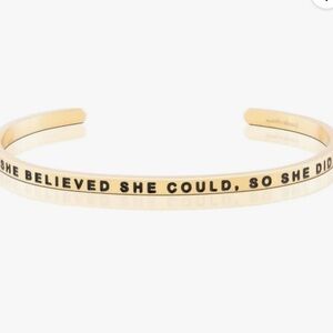MantraBand She Believed She Could So She Did bracelet yellow gold